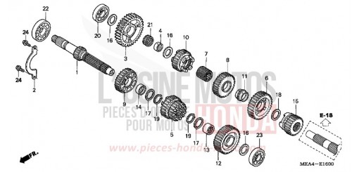 BOITE DE VITESSES VTX1300S3 de 2003